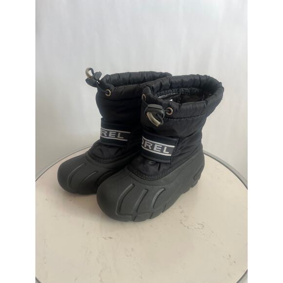 SOREL YOUTH CUB WATERPROOF INSULATED SNOW BOOTS BLACK SIZE 11 - Picture 1 of 7
